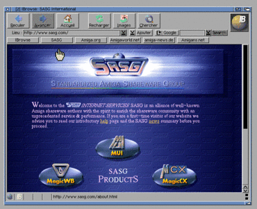 Amiga Pi400 Pi500, Ibrowse (version démo) fonctionne bien sur les sites web anciens