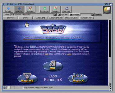 Amiga Pi400, Ibrowse (version démo) fonctionne bien sur les sites web anciens