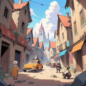 IMAGES CREER AVEC IA, GRAND PERE AU VILLAGE