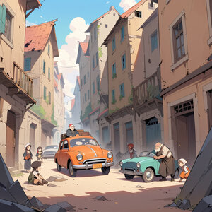 IMAGES CREER AVEC IA, GRAND PERE AU VILLAGE