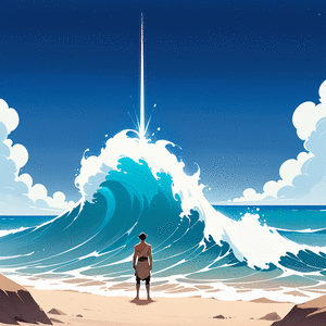 IMAGES CREER AVEC IA, HOMME A LA MER