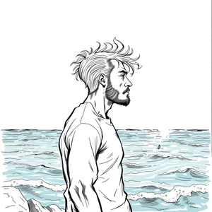 PORTRAIS IA, HOMME A LA MER