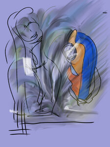 DESSINS NUMERIQUES, LA VIERGE ET L’ENFANT