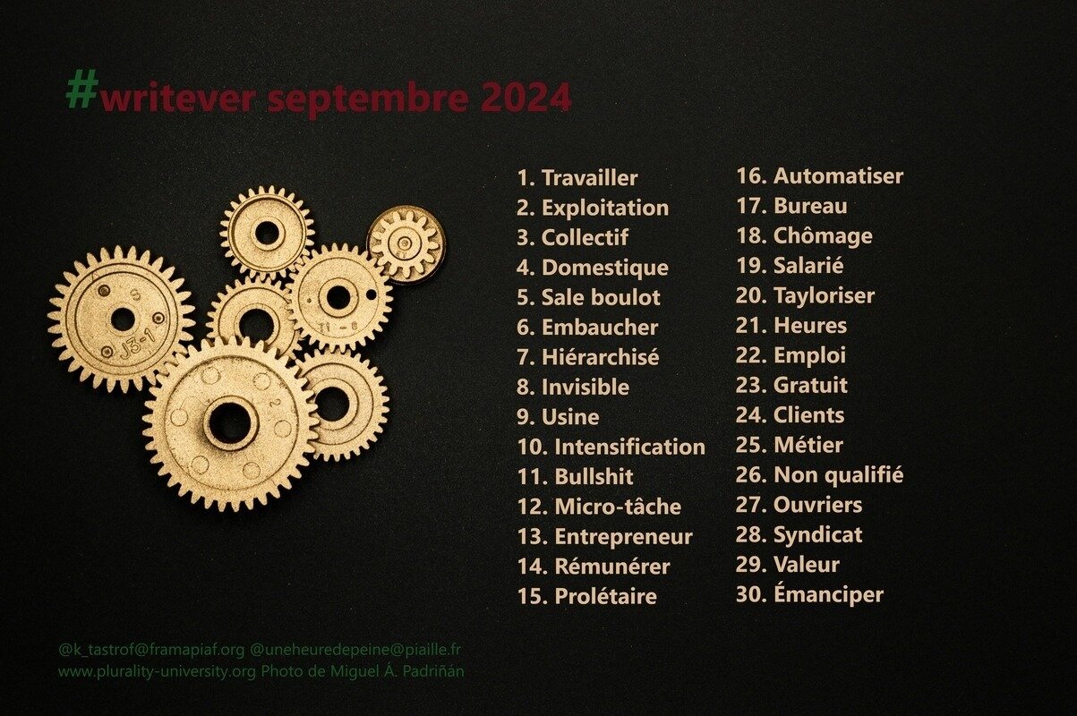 Défi d’écriture qui propose un mot par jour pour le mois de septembre 2024