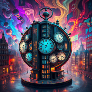 IMAGES CREER AVEC IA, LE TEMPS PASSE