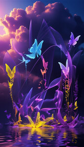 IMAGES CREER AVEC IA, ILES AU PAPILLONS  8 