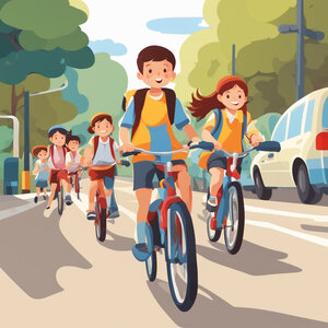 Images_abords_école, cycles_on_road