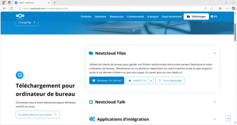 Tutoriel : La synchronisation et le partage de fichiers avec le service sDrive du CNRS, Ouvrir le menu déroulant