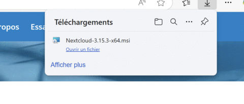 Tutoriel : La synchronisation et le partage de fichiers avec le service sDrive du CNRS, Téléchargement effectué