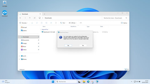 Tutoriel : La synchronisation et le partage de fichiers avec le service sDrive du CNRS, Redémarrage de Windows