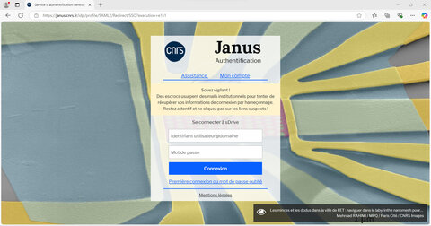 Tutoriel : La synchronisation et le partage de fichiers avec le service sDrive du CNRS, Deuxième connexion à Janus 1