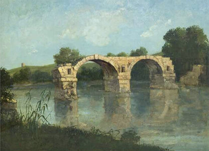 Carte Via domitia, Gustave Courbet  Le pont d’Ambrussum  1857