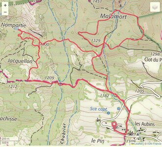 Boucle Les Aubins-Malamort-Nompartie, Les Aubins-Malamort-Nompartie