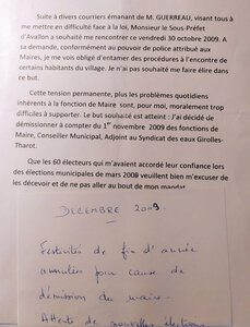 Guyard, CHRONIQUE-GUYARD-2009-Lettre de mission