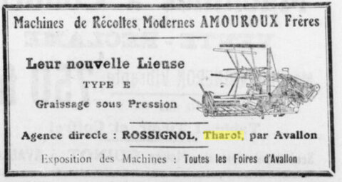 Forge Rossignol - publicités, COMMERCE-1930-Machines agricoles Rossignol