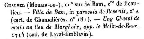 Moulins de Blanlhac et d'aval, Moulin de Chauvel-topo