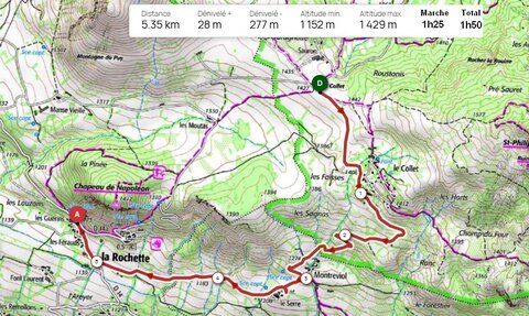 Du Collet d'Ancelle à la Rochette, Du Collet à la Rochette