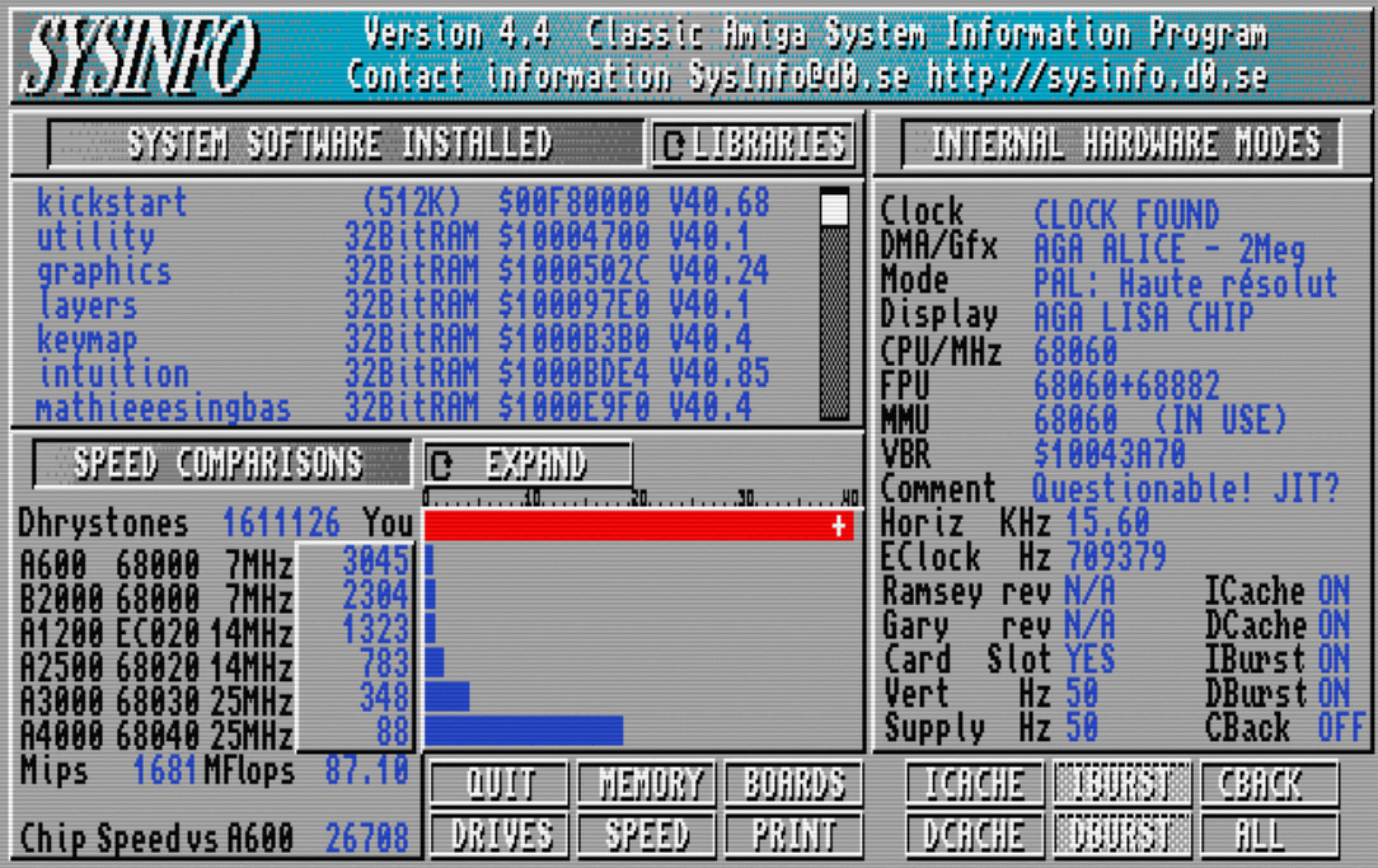 sysinfo 68060 sur FS UAE