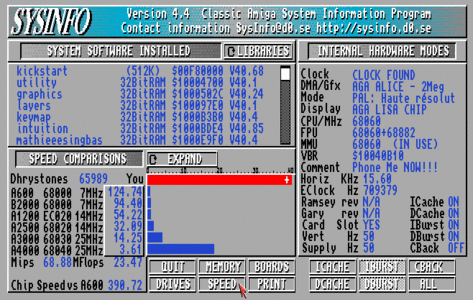 Amiga Pi400 Pi500, Ici avec le 68060 qui permet de faire tourner les dernières démos TBL