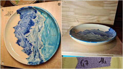 Les Monts s'emmèlent - Poterie Florence Malo-Perold, G7 -  Petite assiette - 14&euro;