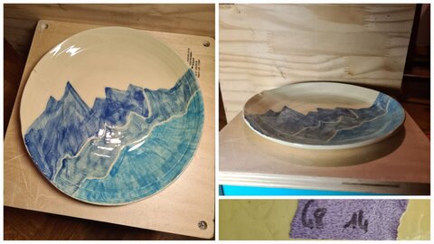 Les Monts s'emmèlent - Poterie Florence Malo-Perold, G8 - Petite assiette - 14&euro;