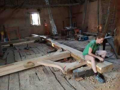 Evolutions à l'écolieu de Rhodes , 20220719_porte solive