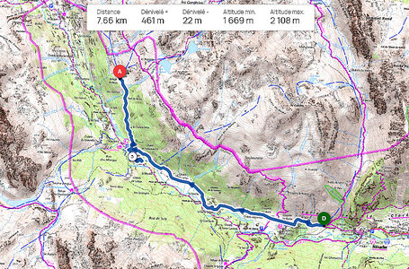 Séjour raquettes à Névache, Trac&eacute; 1 er jour s&eacute;jour raquettes &agrave; N&eacute;vache