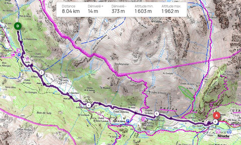 Séjour raquettes à Névache, Trac&eacute; 3 eme jour s&eacute;jour raquettes &agrave; N&eacute;vache
