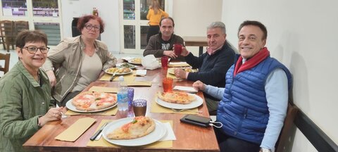 PONTECORVO AVRIL 2026 AVEC THIERRY BRIGITTE ET CLAUDE, A LA PIZZERIA DE ROBERT AVEC BRUNO ET WILLIAM