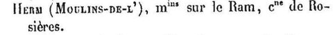 Moulins de Blanlhac et d'aval, Moulins de l&rsquo;Herm-dico-topo-1907