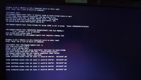 Blogz, Message BusyBox Initramfs au démarrage de Linux Mint