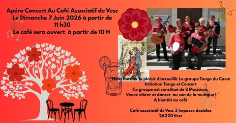 Affiches activités, Tango caf&eacute; Vesc 7 Juin