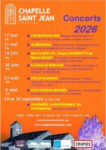 Affiches activités, Programme chapelle St-Jean