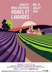 Affiches activités, 12 Juillet Dieulefit vignes et lavande