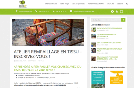 Affiches activités, Atelier rempaillage tissu Ceder