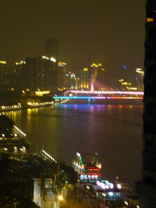 Guangzhou, Chine, Vue de l’’appart la nuit