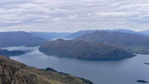 Nouvelle Zélande, novembre à janvier 2019-20, _1270126 raw Vue vers lac Wanaka  massif du Roys Peak  ile du sud