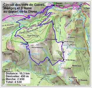 Circuit des col de Gières, Manges et d'Aune (Cluse), Circuit des 3 cols