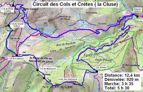 Circuit des Crêtes et Cols du Vallon de pré la Pierre (La Cluse Dévoluy) , Circuit des Cols et Crêtes  la Cluse 