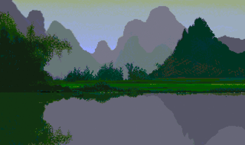 Amiga Pixel art 2, IanHarling-LostPatrol_PanoramaMountains