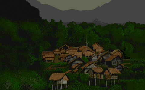 Amiga Pixel art 2, IanHarling-LostPatrol_PanoramaVillage2