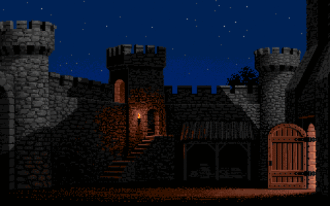 Amiga Pixel art 1, JimSachs-DefenderOfTheCrown_CastleNormanYard