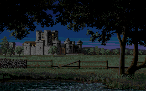 Amiga Pixel art 1, JimSachs-DefenderOfTheCrown2_CastleNorman_night