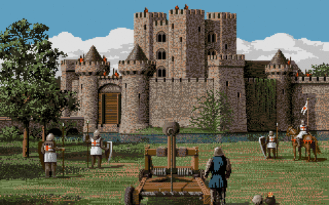 Amiga Pixel art 1, JimSachs-DefenderOfTheCrown2_CastleNormanCatapult