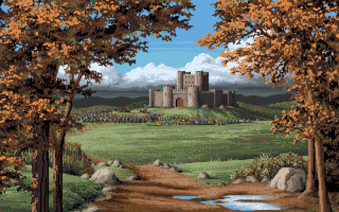 Amiga Pixel art 1, JimSachs-DefenderOfTheCrown2_CastleSaxon_day