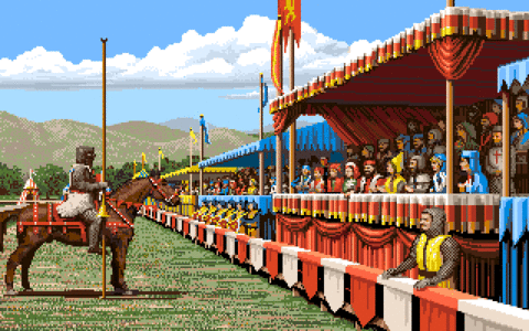 Amiga Pixel art 1, JimSachs-DefenderOfTheCrown2_Tournament_Begin