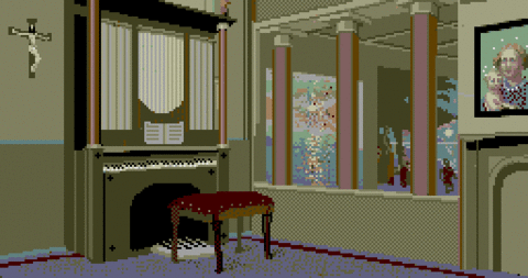 Amiga Pixel art 2, MagneticScrolls-GuildOfThieves_16_OrganRoom