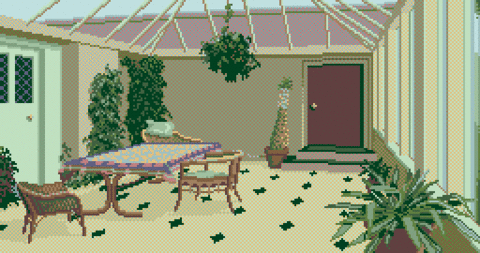 Amiga Pixel art 2, MagneticScrolls-Jinxter_03_Conservatory