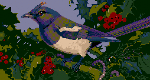 Amiga Pixel art 2, MagneticScrolls-Jinxter_10_UnderTheHollyBush