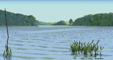 Amiga Pixel art 2, MagneticScrolls-Jinxter_11_CanoeMooring